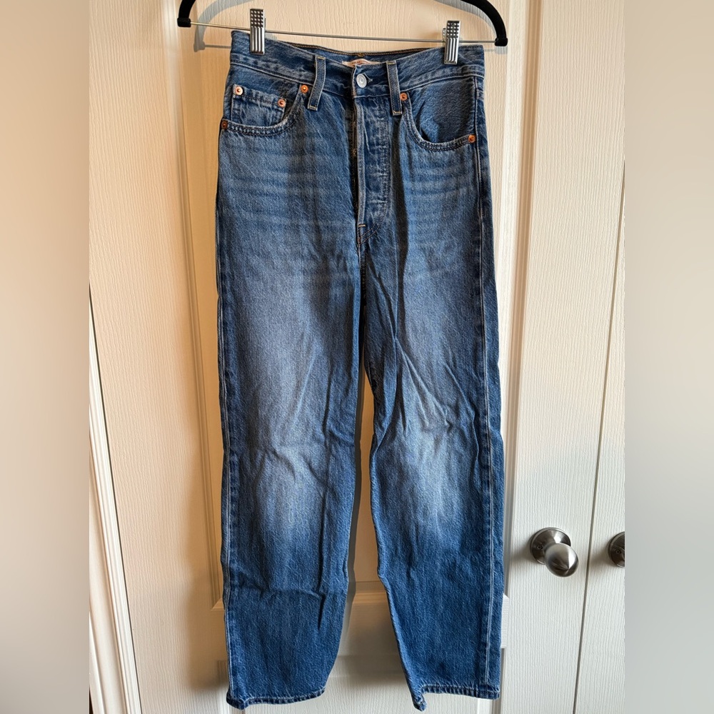 Levi's Ribcage Straight Blue Jeans